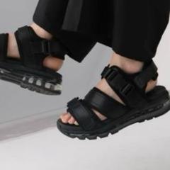 【未使用美品】HARE 厚底 ベルクロ シャークソールサンダル BLACK M HARE ベルト シャーク ソール サンダル 厚底 スリーベルト