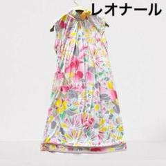レオナール☆フレンチスリーブ ジャージーワンピース 花柄