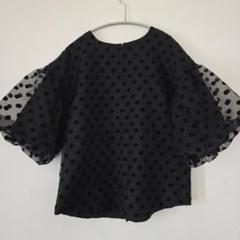AMERI DOT TULLE TOPS (半袖/BLACK)（シャツ/ブラウス）｜AMOMMA