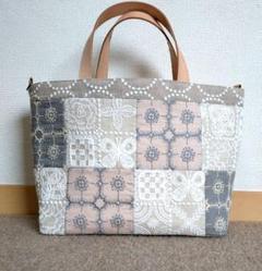 forest tile かご編付バケツトートバッグ　ミナペルホネン　ハンドメイド forest tile かご編付バケツトートバッグ ミナペルホネン
