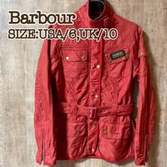 Barbour バブアー キルティングジャケット　ダークレッド　US6 腰ベルト