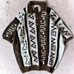 ◆FICCE UOMO(フィッチェ)ヨシユキコニシ・矢印と格子模様のハンドニット 90s/ハンドニット】フィッチェ ヨシユキコニシFICCE UOMO