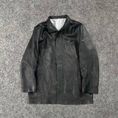 vintageボンバージャケットオールレザーショート丈本革アーカイブブラック黒 BONDED LEATHER SHORT JACKET – OBLIGE