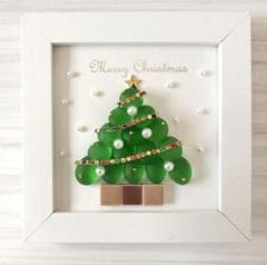 №648 Sweet christmas　シーグラスアート クリスマス飾り 在庫あり】 シーグラスアート christmas Sweet №648 クリスマス