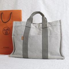 美品！エルメスHermes　ニューフールトゥMM　新型　ハンドバッグ　キャンバス