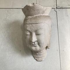 古い石膏像 弥勒菩薩 菩薩 仏像 半面 壁掛け デッサン 40cm 古い石膏像 弥勒菩薩 菩薩 仏像 半面 壁掛け デッサン 40cm