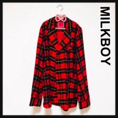 美品★MILKBOY★ミルクボーイ★赤チェック×ジャケット