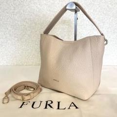 極美品　FURLA フルラ　GRACE S ホーボーバッグ　グレージュ　バッグ FURLA フルラ GRACE ホーボーバッグ M GHIACCIO i + TALCO h