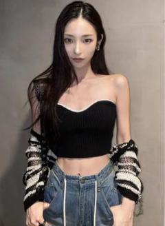 melt the lady rib tube tops black