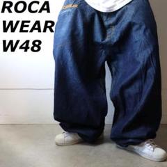 ROCAWEAR ロカウェア デニム デザイン 極太 刺繍ロゴ W48