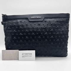 美品 JIMMY CHOO レザー ハンドバッグ エンボス ロゴ金具