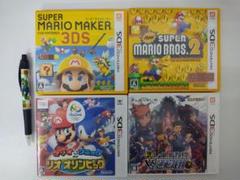 スーパーマリオ マリオ&ソニック 他3DSソフト4本セット タッチペン付き
