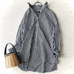 プラージュ＊Boysboxオーバーサイズシャツ フリー ギンガム サイドスリット