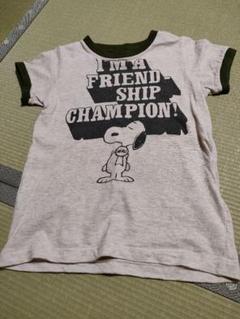 デニムダンガリー　スヌーピー　ワッペン　Tシャツ　130