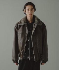 camphor wood レザージャケット　ブルーグレイL camphor wood レザージャケット ブルーグレイL セール】double