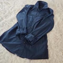 H＆M エイチアンドエム シャツ 長袖 ネイビー コットン 綿 M サイズ 紺色