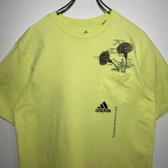 adidas アディダス　Tシャツ　サイズM デカロゴ　花柄　ポケT 希少　古着