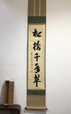 Ｃ４２０　掛軸　大徳寺　藤井誡堂　『松樹千年翠』　共箱　『真作』　肉筆　一行書 C420 掛軸 大徳寺 藤井誡堂 『松樹千年翠』 共箱 『真作