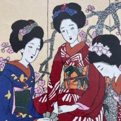 ⭕️竹久夢二　[カルタ] 木版画　版元　港屋　未展示の美品　褪色無し ⭕️竹久夢二 [カルタ] 木版画 版元 港屋 未展示の美品 褪色無し