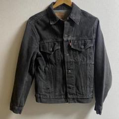 80's levis 70506-0259 ブラックデニムジャケット 先染めのサムネイル