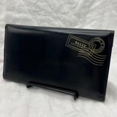 【美品】BALLY バリー 長財布 二つ折り エナメルレザー ブラック