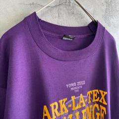 90s USA製 Tシャツ 半袖 古着 プリント 紫 アメリカ輸入 Lサイズ