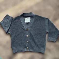 【値下げしました⠀】F.O.KIDS グレー Vネック カーディガン 90