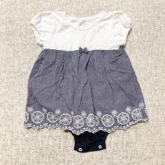 刺繍付きロンパース デニム　80