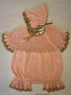 mabli awena romper. bonnet 小人ロンパース pink