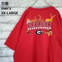 古着 GILDAN ギルダン Tシャツ ジョージア アウトドアマン 赤 3XL