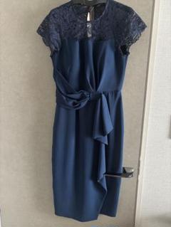 【極美品】ラグナムーン　ドレス　ワンピース　ネイビー　パーティー　お呼ばれ LAGUNAMOON ラグナムーン LADYモール刺繍ドッキングドレス