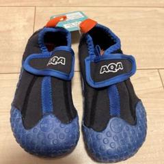 AQA キッズシューズ 18cm ブラック/ブルー