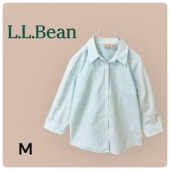 L.L.Bean エルエルビーン 七分袖ヒッコリーシャツ ライトブルー