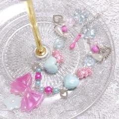 ♡Sweet Aurora Ribbonネックレス♡ サクピン　ハンドメイド