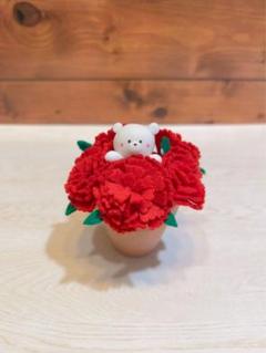 羊毛フェルト　花かご　母の日　オーダー　♡限定15個 羊毛フェルトのお花たちも、 相変わらずレパートリー増えてい