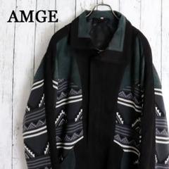 希少 ユーロ古着　AMGE　スペイン製　本革　レザーｘニットコラボ　レザーコート