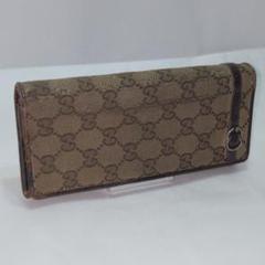 【良品】グッチ　GUCCI ブラウンキャンバス 長財布　GGキャンバス