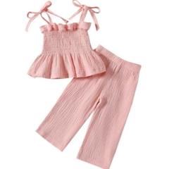 ベビー服 セットアップ 夏 キャミソール ロングパンツ ピンク 66cm