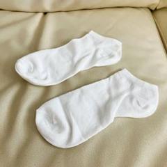21cm キッズ用 ホワイトショートソックス　子供用　靴下　白　薄手