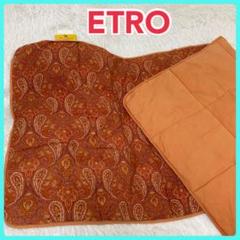 ETRO エトロ　ラグ　マット　ペイズリー柄　オレンジ色