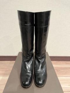 MAGARET HOWELL シンプル ミドルヒール ロングブーツ ブラック マーガレット・ハウエル アイデア MARGARET HOWELL idea タンク