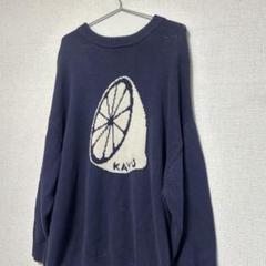 ★希少デザイン★ Kavu ニット　セーター　ビッグサイズ　　Lサイズ　レモン