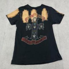 ガンズアンドローゼス　ブリーチ加工　半袖Tシャツ　バンド　古着　ブラック　黒　S