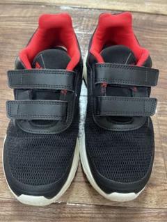 adidas 黒 赤 ベルクロ スニーカー　20.5㎝