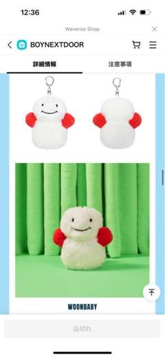 Woonbaby ぬいぐるみキーホルダー プネクド　ウンアギ　新品未使用です