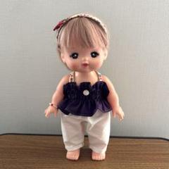メルちゃん ◇ トップス＋パンツ＋アクセサリー2点 ◇ パープルxホワイト