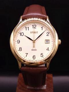 美品！SEIKO SPIRIT 5E32-6A3A 年差　電池・ベルト新品！