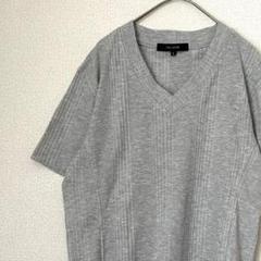 FULL GLOW カットソー 半袖 リブ Vネック シンプル 大きめ ゆったり