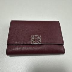 【レアcolor】LOEWE 二つ折り財布 ワインレッド レザー 本体 レアcolor】LOEWE 二つ折り財布 ワインレッド レザー 本体