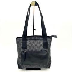GUCCI ショルダーバッグ A4可 GGキャンバス レザー ロゴプレート 黒 GUCCI キャンバスGGパターンロゴプレートショルダーポーチバッグ
